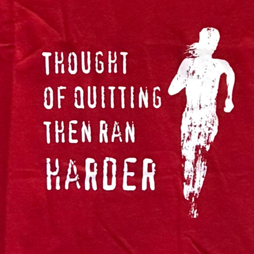 NWOT Ran Harder - New Ladies Red Cotton T-Shirt